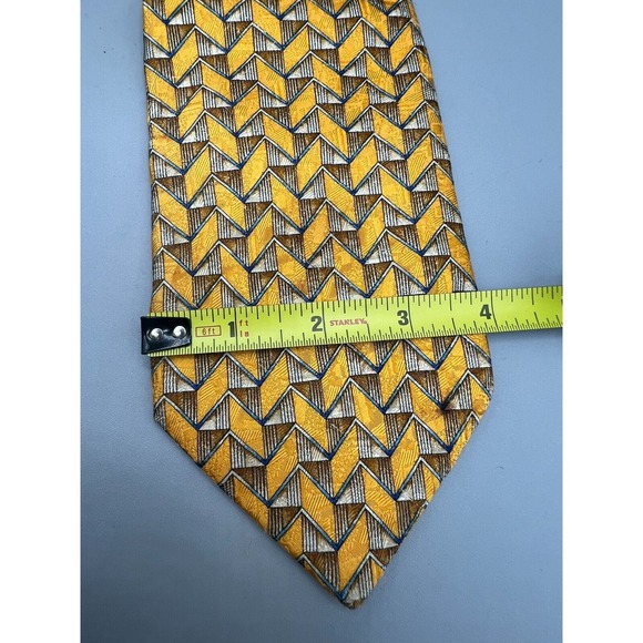 ERMENEGILDO ZEGNA Men's Silk Necktie ITALY Designer Geometric L: 59.5" W:3.75" - Picture 6 of 11